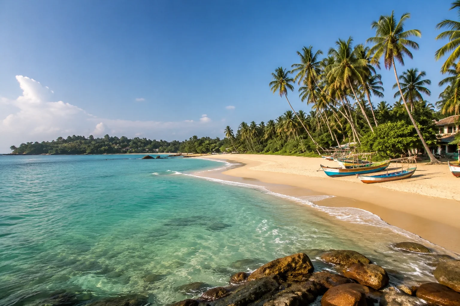 Traveller snorkelling near the rocky Rumassala headland on Sri Lanka’s southern coast